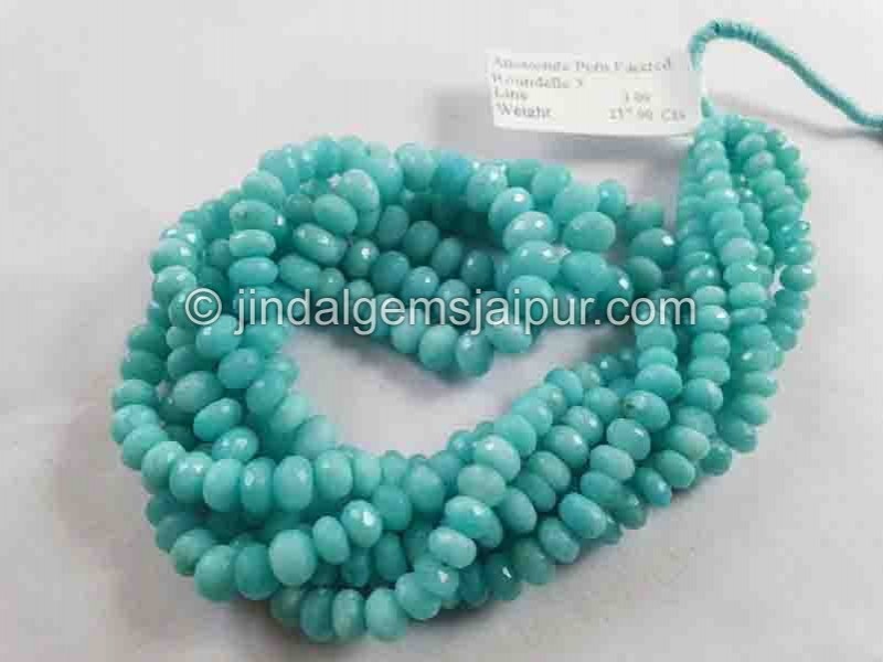 Peruvian Amazonite Faceted Roundelle Beads
