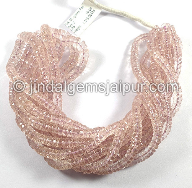 Pink Morganite Faceted Tyre Shape Beads