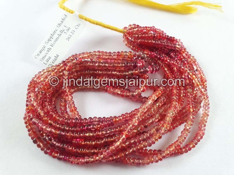 Red Sapphire Smooth Roundelle Beads