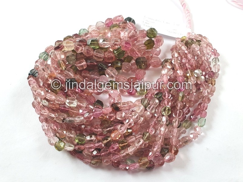 Tourmaline Step Cut Bicone Beads