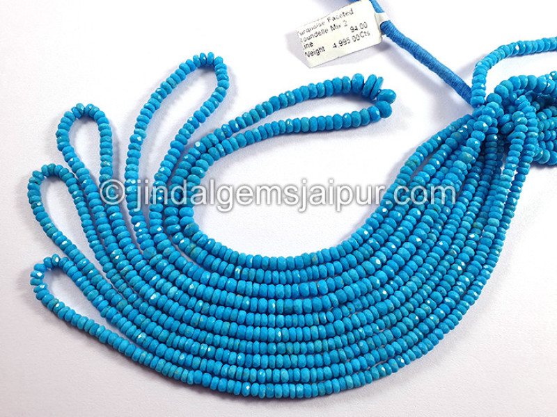 Turquoise Faceted Roundelle Shape Mix Beads