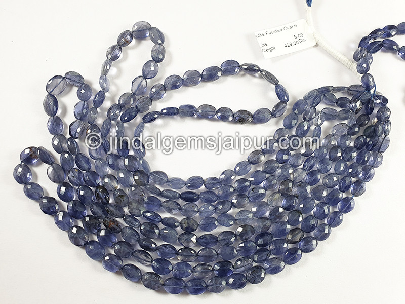 Iolite Faceted Oval Shape Beads