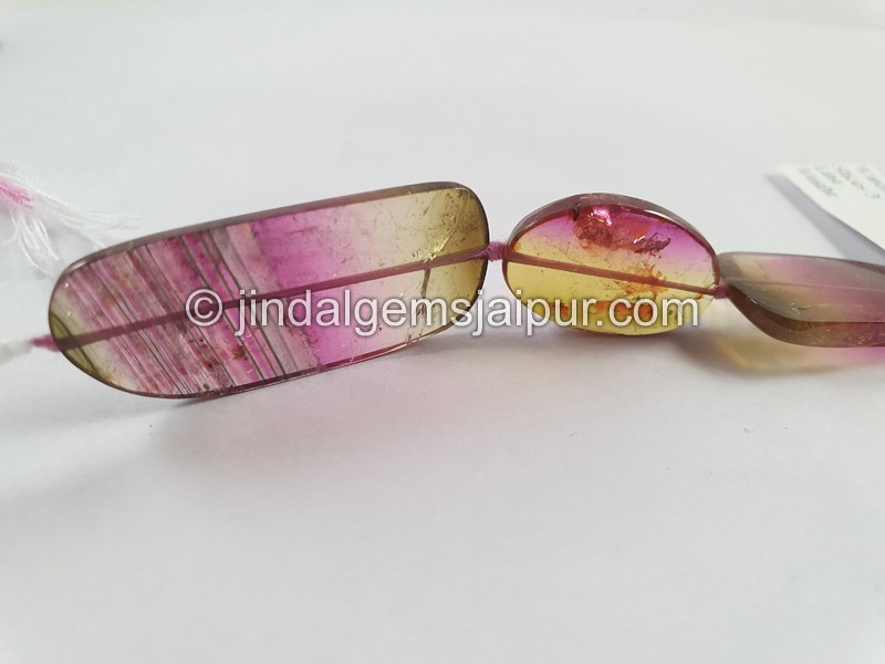 Watermelon Tourmaline Smooth Slices Beads