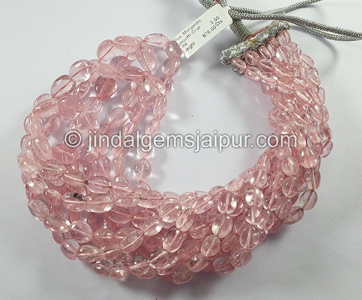 Pink Morganite Smooth Oval Shape Beads