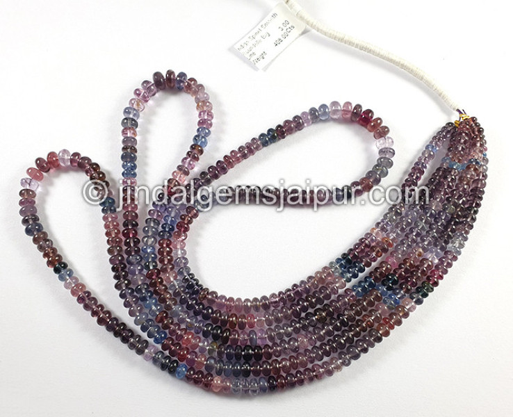 Multi Indigo Spinel Smooth Roundelle Shape Beads
