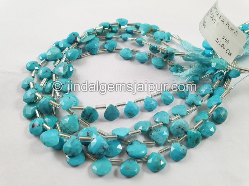 Turquoise Arizona Faceted Heart Shape Beads