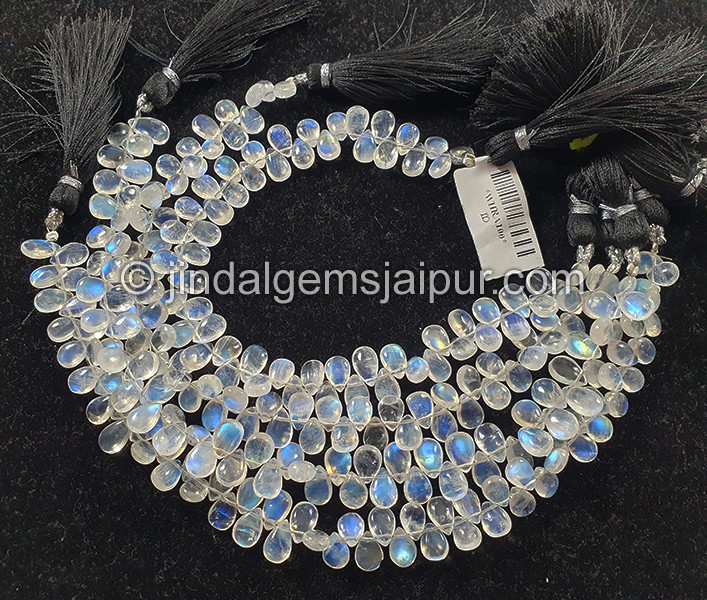 White Rainbow Smooth Pear Shape Beads