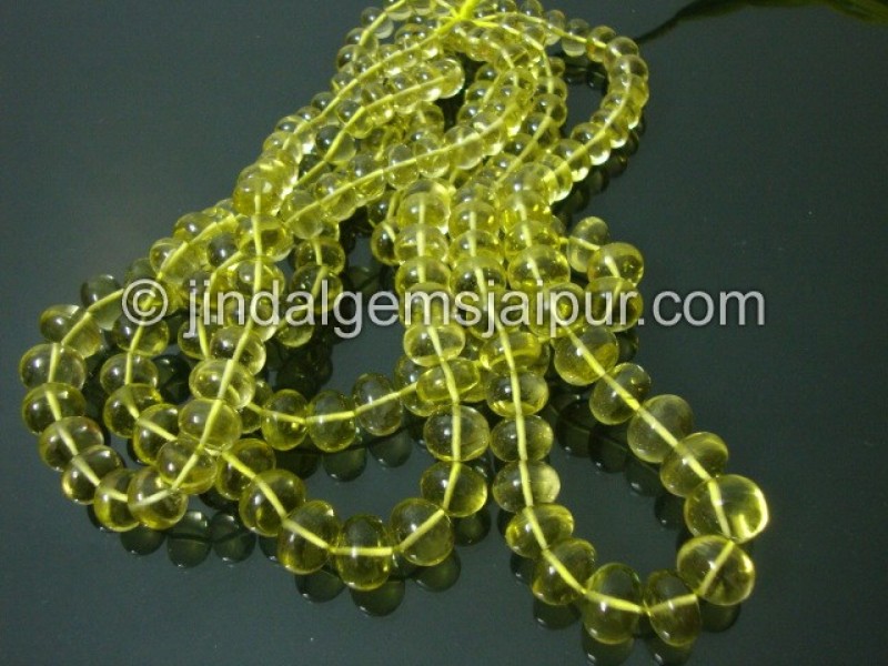 Lemon Quartz Plain Roundelle Shape Beads
